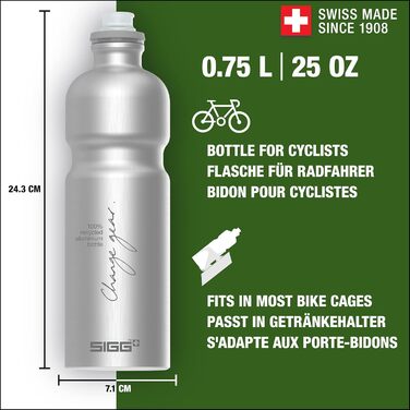 Алюмінієва спортивна пляшка для води SIGG Move MyPlanet 0,75 л, ультралегка, BPA-free, сертифікат KlimaPartner, вироблено у Швейцарії