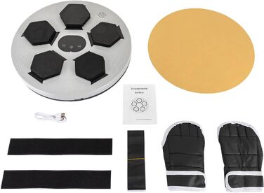 ACROSSPART Музична бокс-машина Bluetooth, електронний боксер для дорослих, настінна боксерська панель із музикою, регульована швидкість, біла