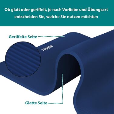 Килимок для йоги Alpidex Extra Dick 190 x 60 x 1.5 см - товстий, неслизький, для фітнесу, пілатесу, гімнастики, HIIT, йоги, фізіотерапії, синій