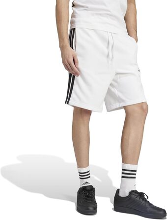 Чоловічі повсякденні шорти adidas Essentias French Terry 3-Stripes, білі з чорними смугами, розмір XL