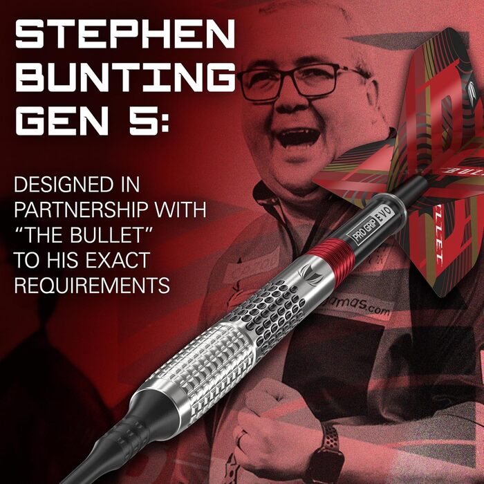 Дартс Target Stephen Bunting G5 18г, 95% вольфрам, електронний професійний набір з Pixel-наконечниками, софт-тіп