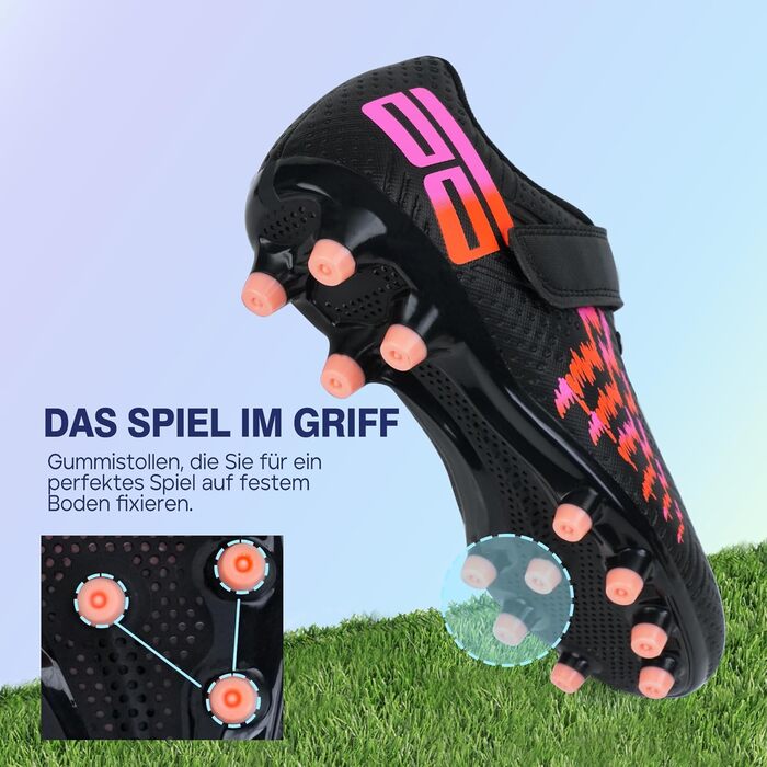 Дитячі футбольні бутси JABASIC для гри на твердих поверхнях, чорні (27 EU)