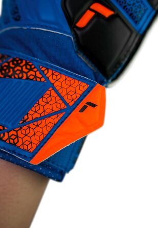 Воротарські рукавички Reusch Attrakt Solid Junior - дитячі, для футболу, блакитно-помаранчеві, розмір 6
