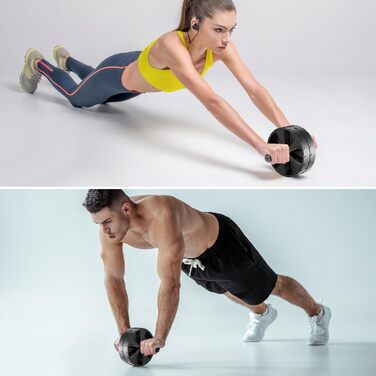 Ролер для пресу та тренажер для живота з колінним килимком, для дому. Ідеально для тренування спини, плечей та пресу
