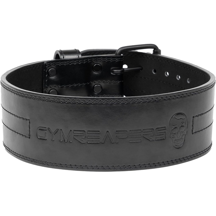 Пояс для важкої атлетики, 6 мм, з натуральної шкіри, подвійні шипи, міцний, 10,2 см шириною, сильна стабілізуюча спина для станової тяги, присідань, пауерліфтингу (Чорний, X-Small)