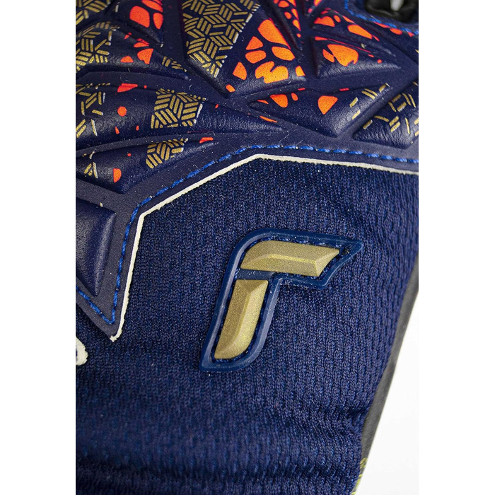 Дитячі воротарські рукавички Reusch Attrakt Gold X Junior, сині-золоті-чорні, розмір 7, унісекс