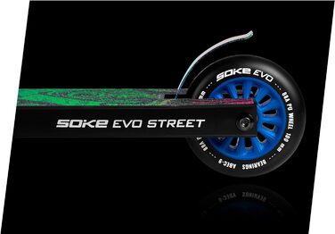 Трюковий самокат SOKE EVO Street ABEC-9, для дорослих і дітей, 50 см, 360° кермо, алюмінієва 3-болтова клема, чорний