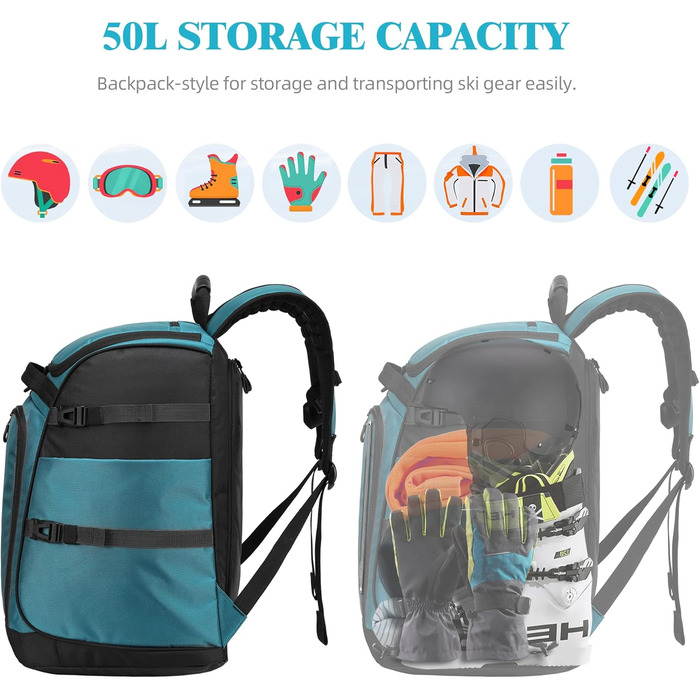 Чохол для лижних/сноубордистських черевиків TurnWay, Чохол для скейтбордингу (L, Синьо-чорний)