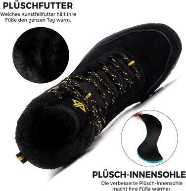 Чоботи зимові чоловічі/жіночі JackShibo, теплі, водонепроникні, антиковзаючі, для активного відпочинку (39 EU, чорний)