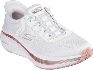 Кросівки Skechers Go Run Elevate 2.0 Banyan для жінок, білі, розмір 38.5 EU, текстиль, рожева окантовка