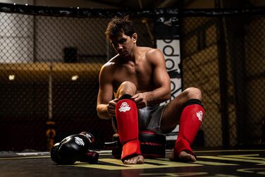 Захист гомілки DBX Bushido Sport Flexibler XL, синій – для тайського боксу, MMA та кікбоксингу, ідеальна посадка