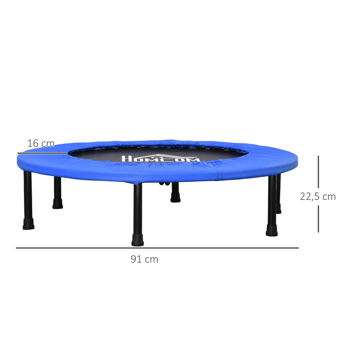 HOMCOM Fitness Trampoline Ø91 см Міні-батут з нековзними ногами Батут 100 кг з навантаженням для дорослих Батут для стрибків у приміщенні на вулиці | Аосом