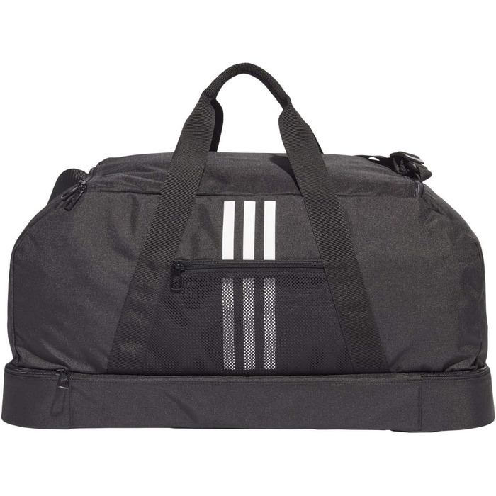 Сумка-дуфел adidas Tiro Primegreen з нижнім відділенням, чорна/біла, середня, унісекс