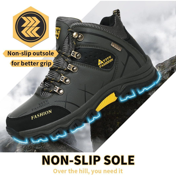 Чоловічі трекінгові черевики Littleplum, водонепроникні, дихаючі, з підкладкою, антиковзаюча підошва, високий верх, спортивні, зелені, 43 EU