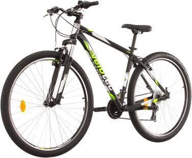 Гірський велосипед Probike PRO 29 дюймів, 21 швидкість, для чоловіків і жінок, зріст 175-190 см, чорний/зелений