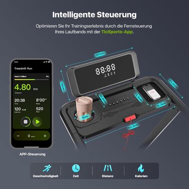 Біговий тренажер Mobvoi Home Ultra 3-в-1 з AI, нахил 6%, потужність 2.5 PS, підтримка TicSports, Zwift, Kinomap, швидкість 12 км/год, максимальне навантаження 120 кг