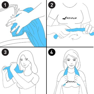 Охолоджуючі рушники Fit-Flip 3 шт. – для фітнесу та спорту – мікрофібра, охолодження шиї – Airflip, рушники Cool Ice Towel – блакитний, рожевий, сірий, 100x30 см