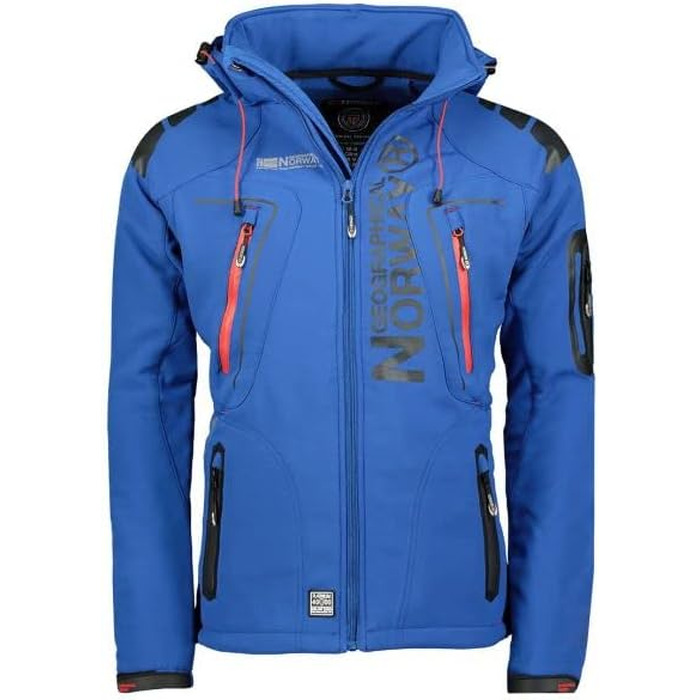 Чоловіча куртка Softshell Geographical Norway Tangata Outdoor функціональна (Electric Blue, Large)