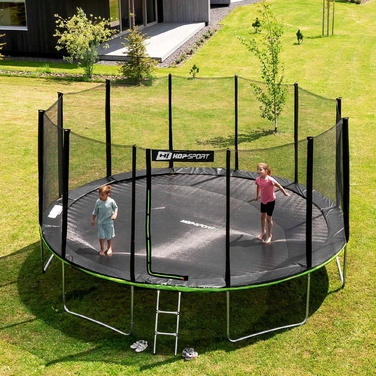 Батут із зовнішньою сіткою Hop-Sport 16ft (488 см), чорно-зелений