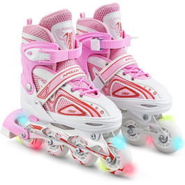 Інлайни Apollo Super Blades X Pro LED, розмір 31-34, біло-рожеві, для жінок, дітей та підлітків