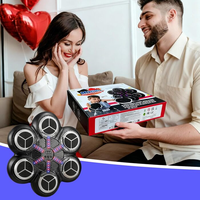 Музична боксерська машина для тренувань: Bluetooth, світлові ефекти, 3 режими, підрахунок ударів (81353)