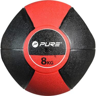 Медичний м'яч з ручками 8 кг Pure2Improve, червоний, для дорослих