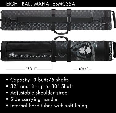 Чохол для бильків Eight Ball Mafia Action Cue Cases - 3B/5S - EBMC35A - Чорний