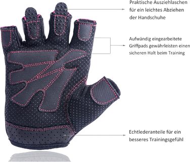 Фитнес рукавички для жінок Gym & Gentle - захист під час занять спортом, силових тренувань, їзди на велосипеді, бодібілдингу, тренувань з гантелями (XS, S, M, L) Рожевий M