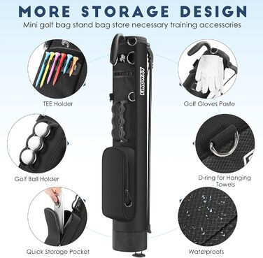 Сумка для гольфу Findway: сталева сумка з ременями, легка та міцна, для тренувань та гри, 80 см (PBK)