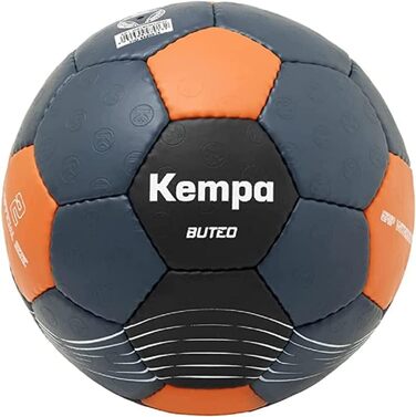М'яч для гандболу Kempa Buteo, універсальний, дитячий, для гри та тренувань, оптимальне зчеплення, підходить для використання з клеєм, розмір 2, бірюзовий/помаранчевий