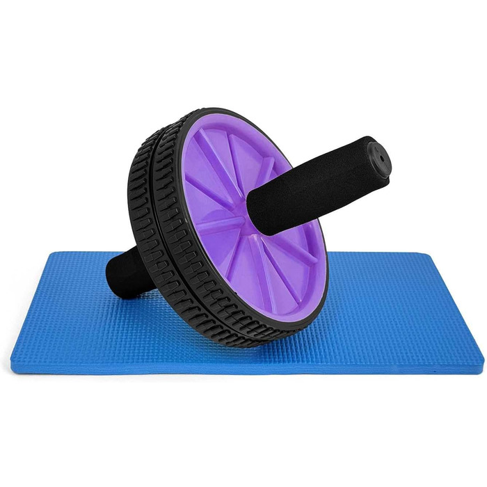 Колесо для пресу OcioDual з ручкою, тренажер для дому, AB Wheel (фіолетовий)