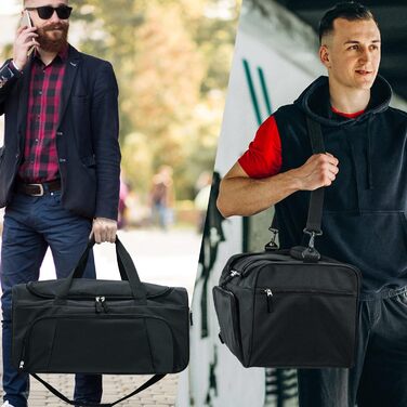 Спортивна сумка 42 л для жінок і чоловіків, дорожня сумка Weekender Carry-On, тренувальна сумка для спортзалу, чорна