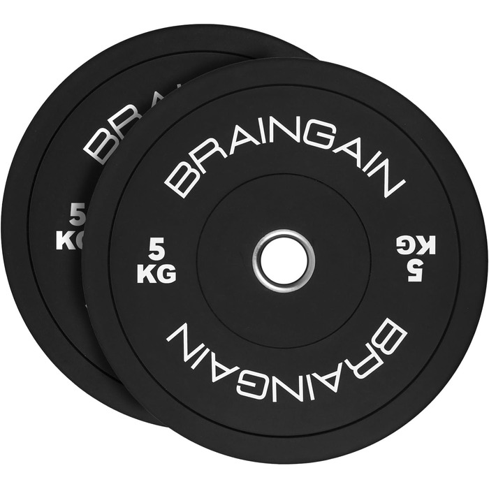 Пара олімпійських бамперних дисків BRAINGAIN 2×20 кг, гумові вагові млинці для силових тренувань та важкої атлетики