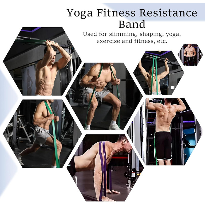 Набір еластичних стрічок для фітнесу Suuwwn: 5 рівнів опору, йога, пілатес, реабілітація, силові тренування для чоловіків та жінок