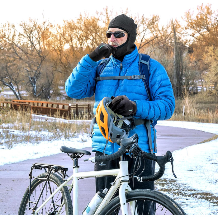 Чоловічі зимові рукавички GINTRON з екраном, термо рукавички, велосипедні рукавички, водонепроникні, вітрозахисні, для бігу, чорні