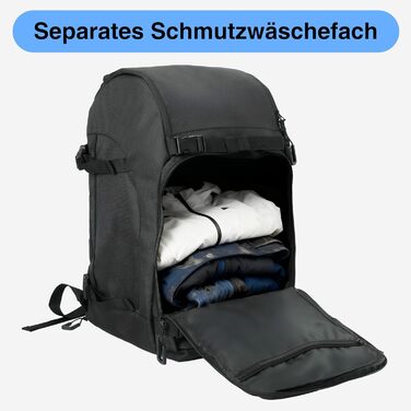 Рюкзак для лиж Zedelmaier 50L: для лиж, шолома, рукавиць та черевиків (до 45 розміру). Водонепроникний, чорний