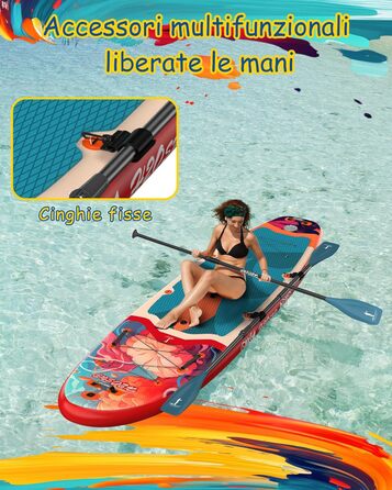 Надувний SUP дошка H2OSUP Stand Up Paddling Board - широка, з аксесуарами, для всіх рівнів, червона