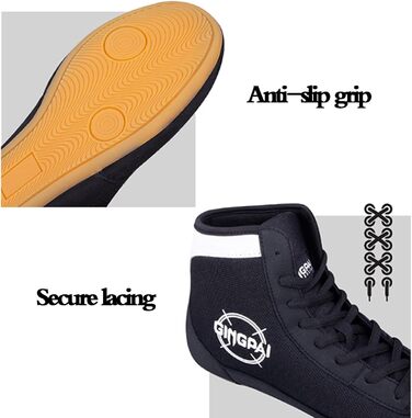 Боксерські кросівки для підлітків та дорослих, чорні. Комфортні, з антиковзаючою підошвою, дихаючі, зносостійкі. Unisex, для чоловіків та жінок. Розмір 39 EU.