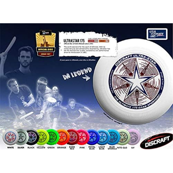Фрісбі Discraft Ultra Star Sport 175 г Рожеве - професійний диск для гри на вулиці