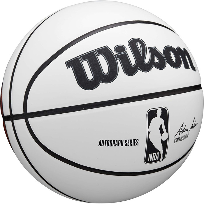 М'яч для баскетболу Wilson NBA з автографом, білий/коричневий, розмір 17.8-74.9 см