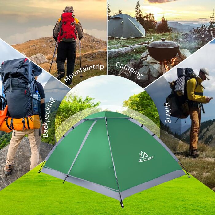 Купол-намет JELUCAMP для кемпінгу на 1-2, 4-5 або 6 осіб, легкий, водонепроникний, для туризму та відпочинку на природі