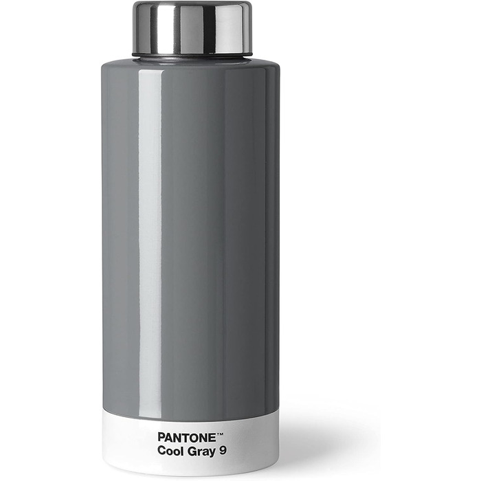 Термос-бутилка PANTONE 500 мл з нержавіючої сталі, подвійні стінки, термофункція, герметична, Cool Gray 009