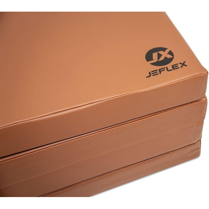Складаний м'який мат Jeflex 200x100x8 см, коричневий, для гімнастики, йоги, фітнесу та дитячої кімнати, німецька якість, портативний, компактний