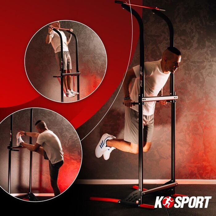 K-Sport Power Tower: турнік, силовий тренажер для дому | до 150 кг | багатофункціональний | для фітнесу та силових тренувань