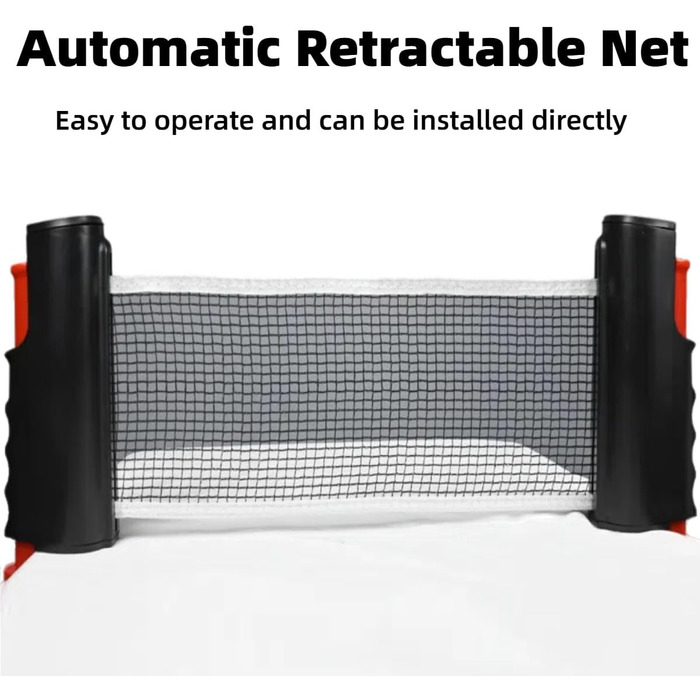 Набір для настільного тенісу з регульованою ручкою та сіткою, ідеальний для гри в приміщенні та на вулиці, а також для тренувань. Комплект 2