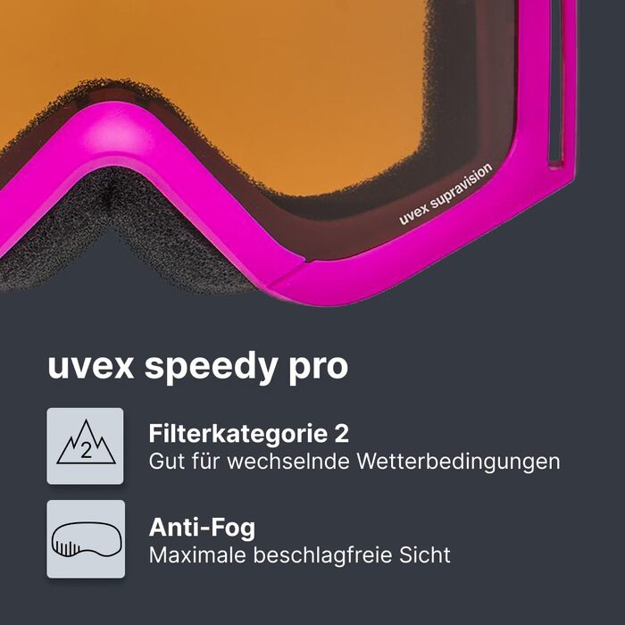 Дитячі плавальні окуляри uvex speedy pro з антифогом та захистом від UV (pink/lasergold, Gen. 1)