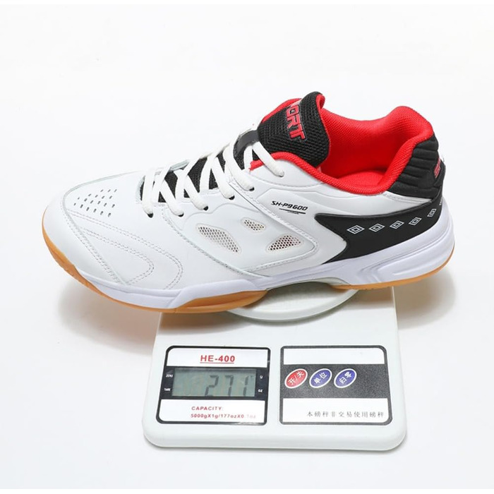 Чоловічі/Жіночі гандбольні кросівки: дихаючі, з антиковзаючою підошвою, легкі, для змагань та тренувань, білі/червоні, 40 EU