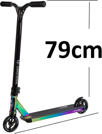 Трюковий самокат Longway Metro 79 см для парку, чорний/неохром, з наклейкою Fantic26