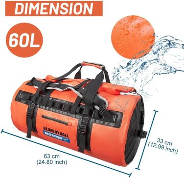 Водонепроникний мішок Blueshyhall Dry Bag 30L (60L) - рюкзак, ролтоп, для каякінгу, кемпінгу, риболовлі, плавання, серфінгу, сплавів