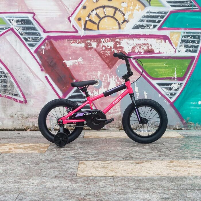Дитячий велосипед cubsala у стилі BMX, 12/16 дюймів, з допоміжними колесами, V-гальмами, для хлопчиків і дівчаток 1–8 років, різнокольоровий